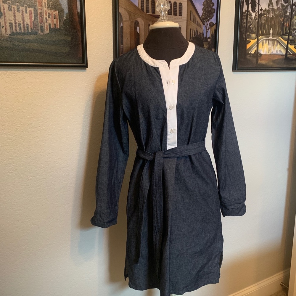 Kayce Hughes Denim/Chambray Long Sleeve Dress SZ 4
